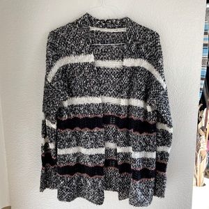 Knit Stripe Long Cardigan | L